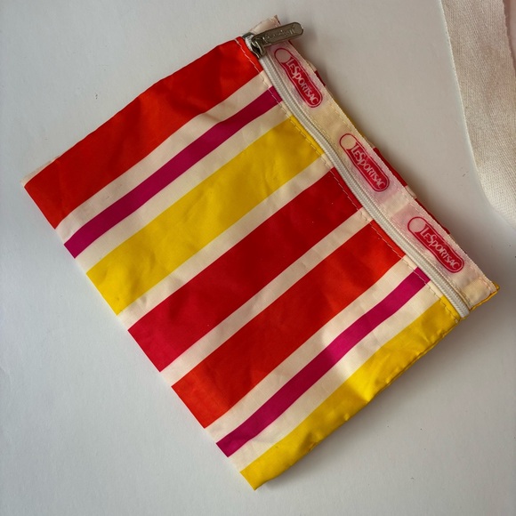 LeSportSac Striped Crossbody Bag with Pouch (note flaws) - Picture 2 of 8